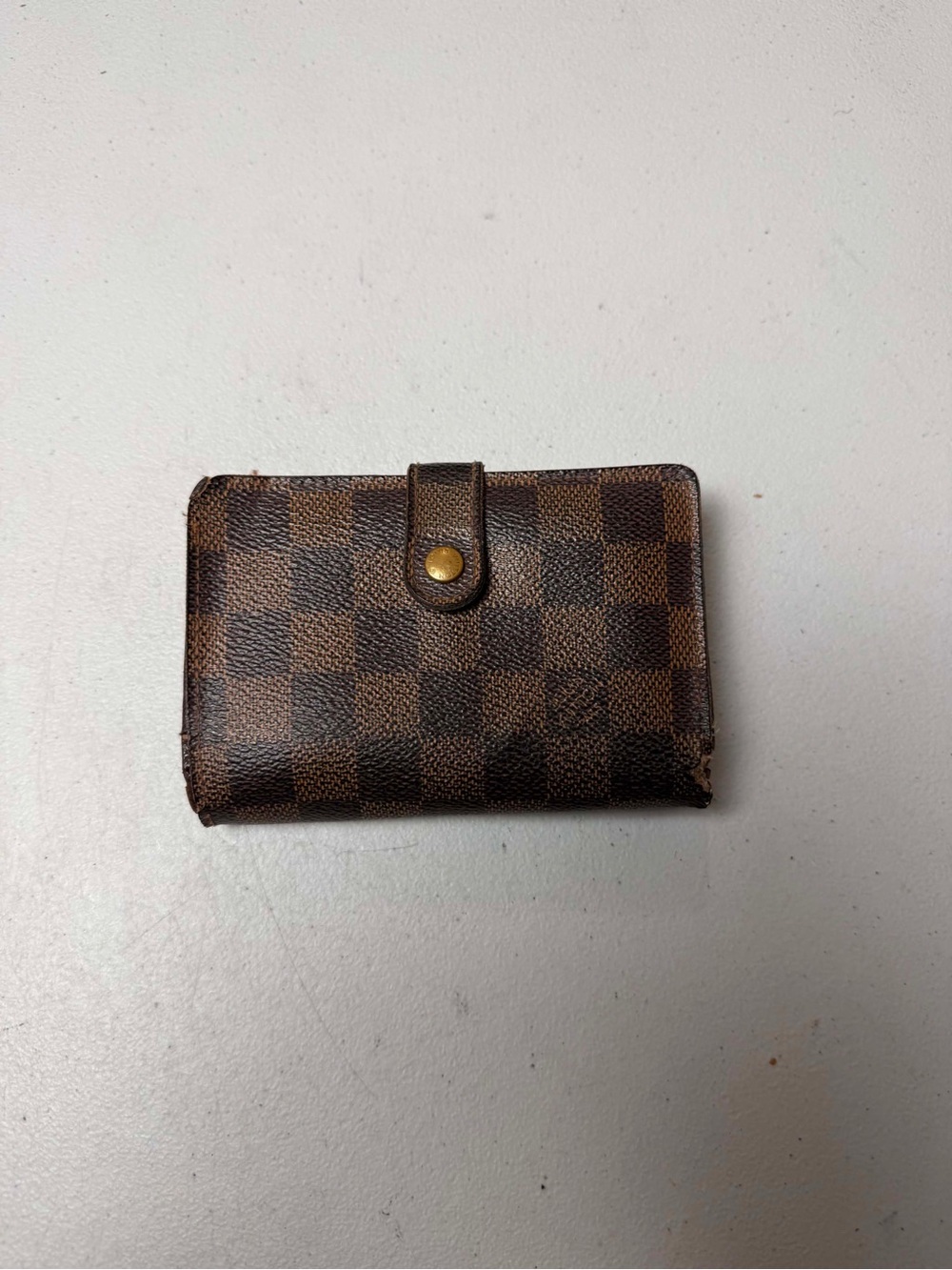 Louis Vuitton Damier Ebene Porte Monnaie Viennois Bifold Kisslock Wallet France